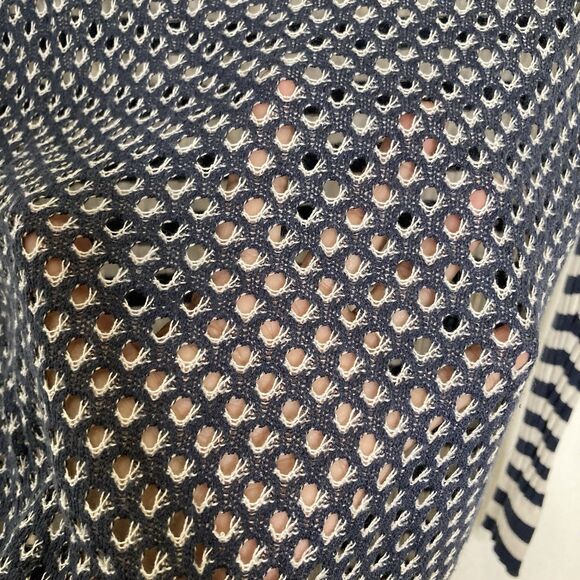 Marc Jacobs Striped Womens XS Long Sleeve Ribbed Sweater Eyelet Open Knit Back - Picture 11 of 12